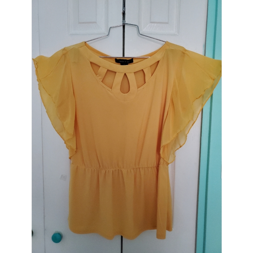 Flowy Waisted Blouse with Cutouts